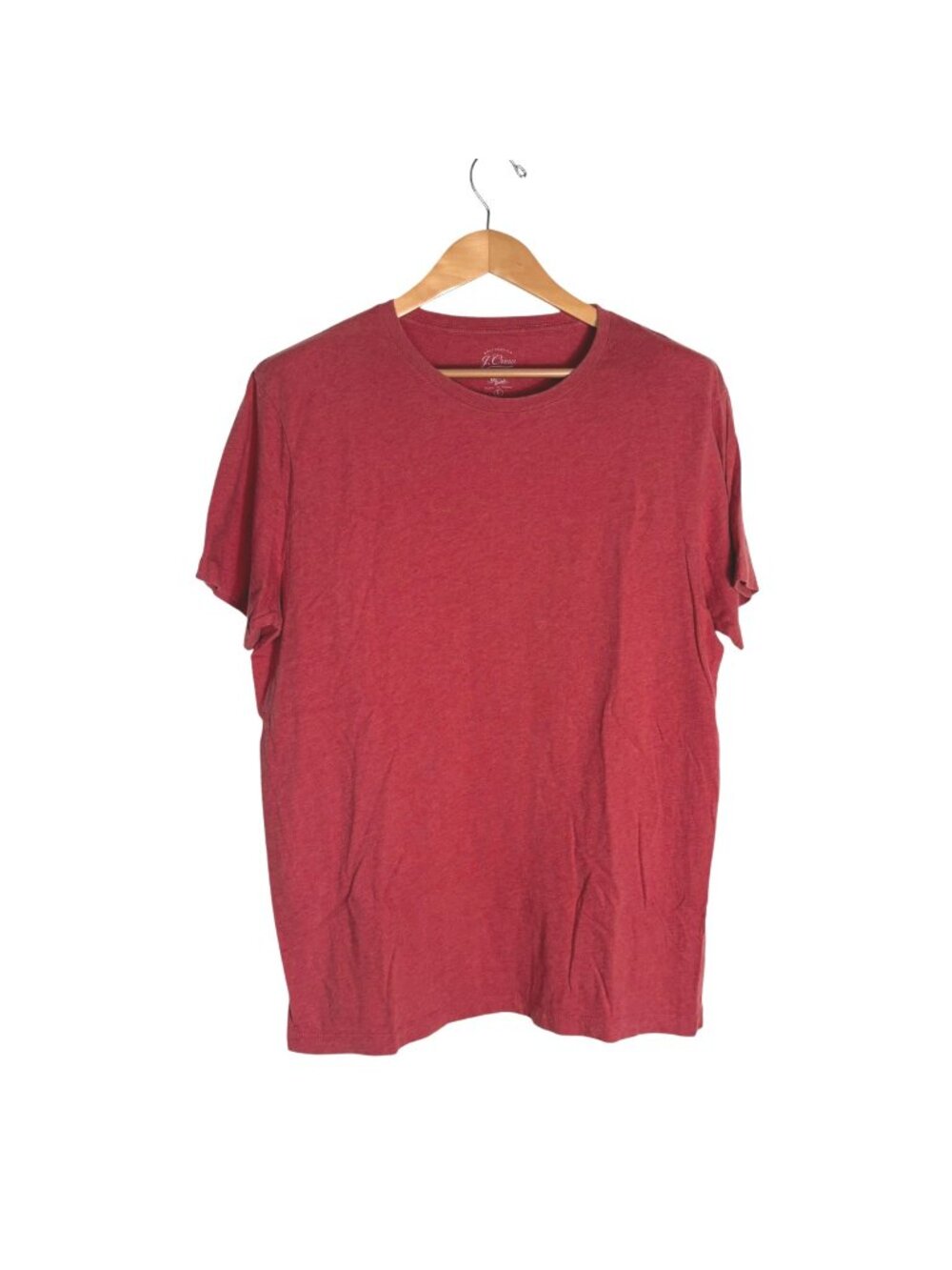J. Crew Broken In Crew Neck T-Shirt L Vintage Red 100% Cotton Tee Classic Preppy